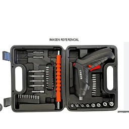 Destornillador Eléctrico Inalámbrico 3.6V, Torque 3.5Nm, Set 47Pzs.