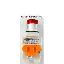 Pulsador Simple 22mm Rojo 1NC