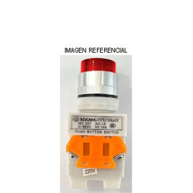 Pulsador Simple 22mm Rojo 1NC