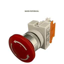 Pulsador Hongo 22mm, Rojo, 1NC