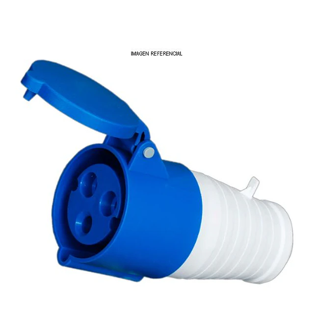Enchufe Industrial Macho y hembra 16A 2P+T 220V Volante IP44