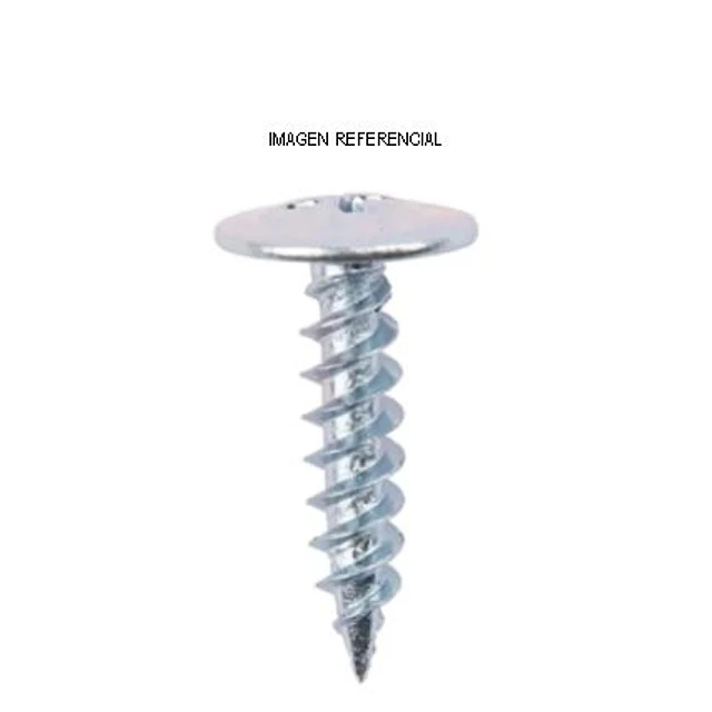 Tornillo Cabeza Lenteja c/golilla Pta.Fina 8x3/4 zincado (100 unidades)