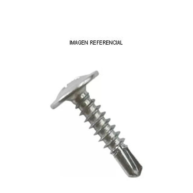 Tornillo Cabeza Lenteja c/golilla Pta. Broca 8x3/4 zincado (100 unidades)