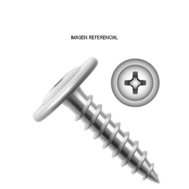 Tornillo Cabeza Lenteja c/golilla Pta.Fina 8x1/2 zincado (500 unidades)