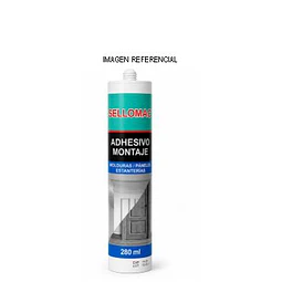 Adhesivo Montaje 280 ml Blanco Pintable Sellomac