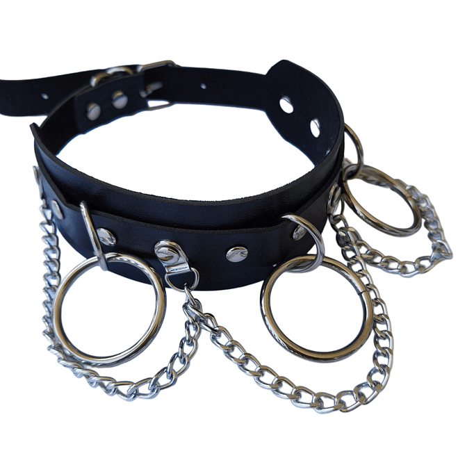 Choker Grueso Con Argollas Y Cadenas - Punk Alternativo 3