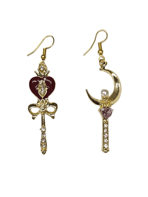 Aros Sailor Moon - Báculo lunar & corazón