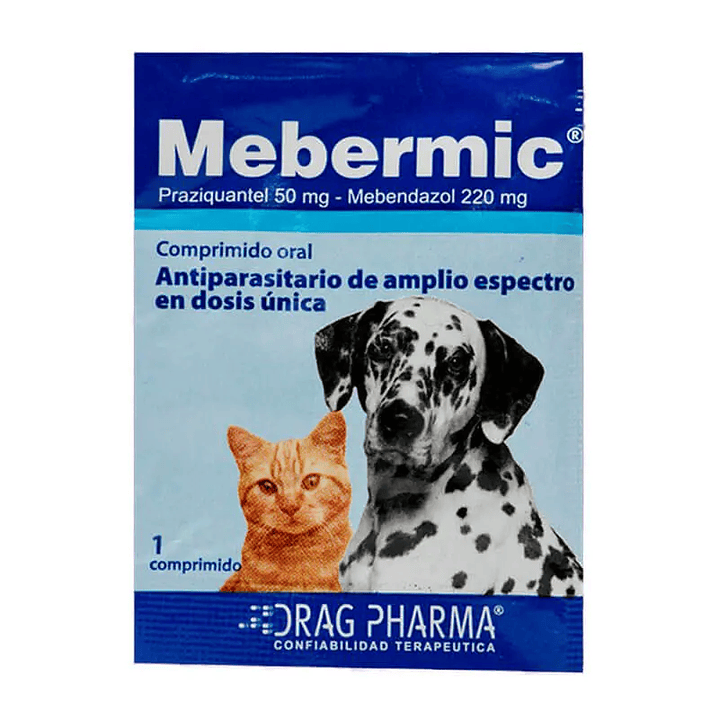 Mebermic Comprimido Cuartable Oral Perro y/o Gato (1 pastilla para 10 kg) 1
