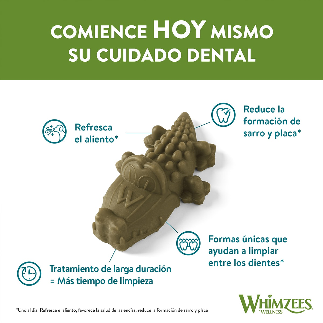 Cocodrilo x UND - Talla M - LIMPIA DIENTES Vegetano para Perros Whimzees  2