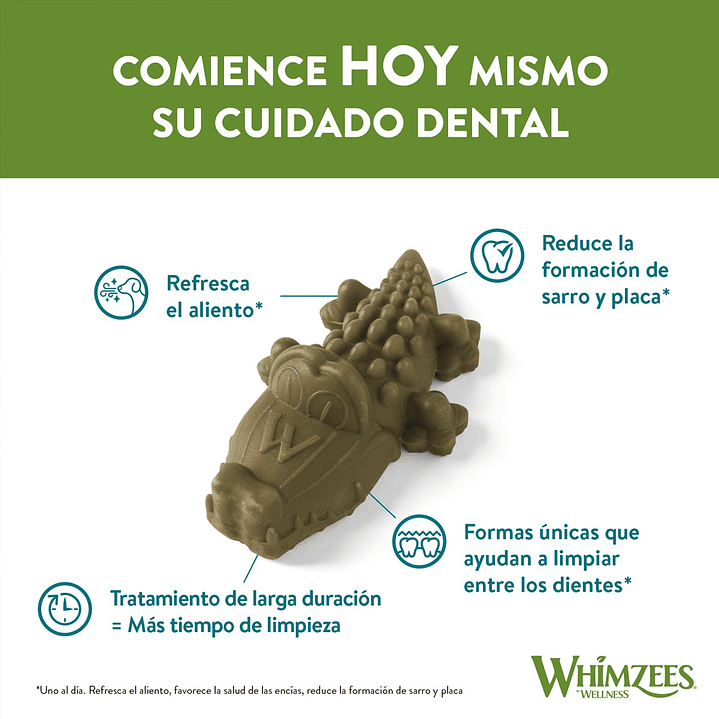 Cocodrilo x UND - Talla M - LIMPIA DIENTES Vegetano para Perros Whimzees  2