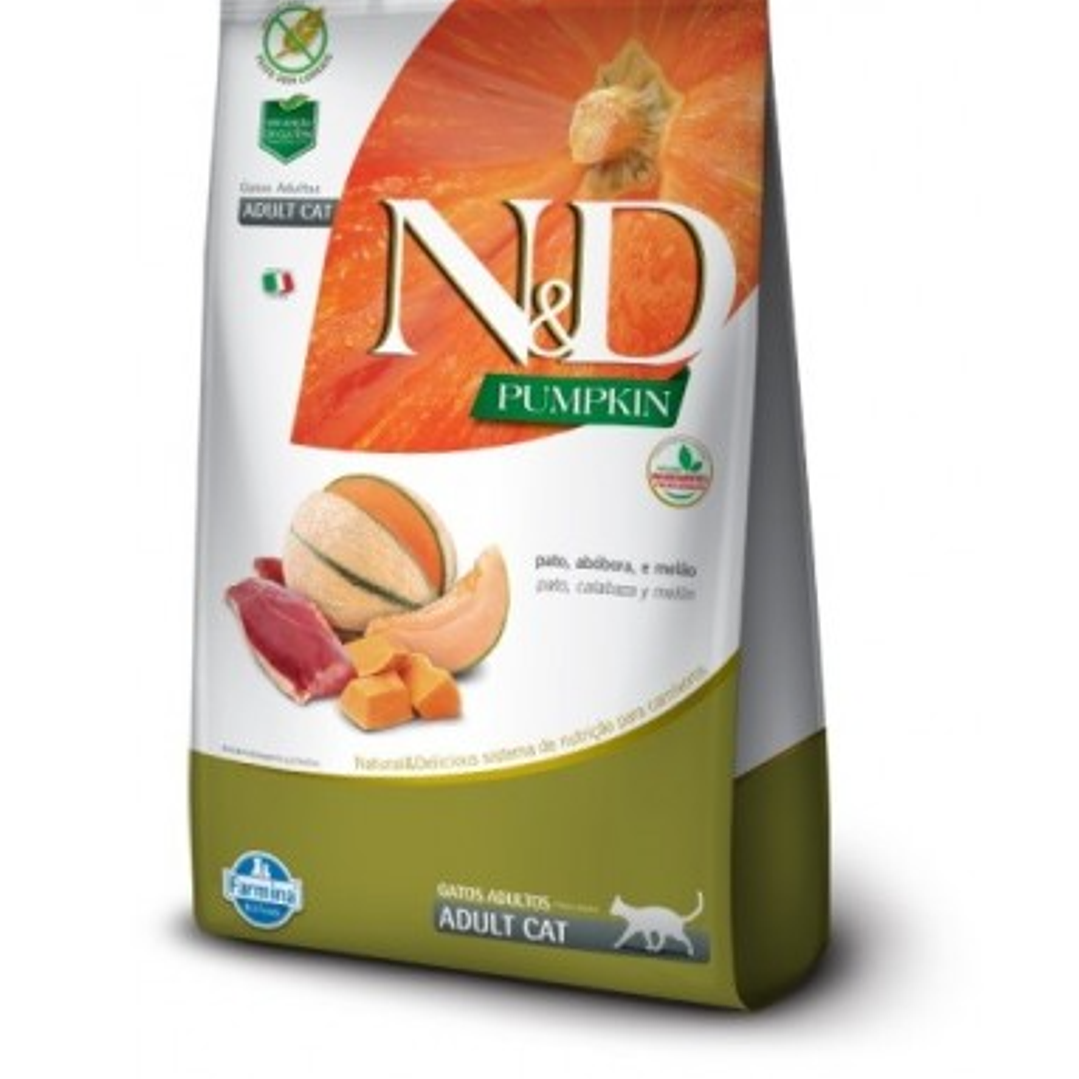 N&D Pumpkin Pato, Calabaza y Melón para Gatos 1