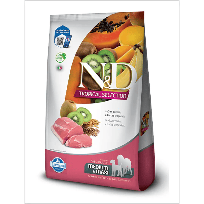 N&D Tropical Canine Adult Medium & Maxi Cerdo 12 Kg 1