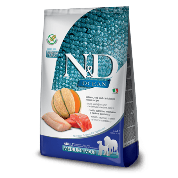 N&D Ocean Canine Adulto Medium/ Maxi Salmon 2.5KG 1