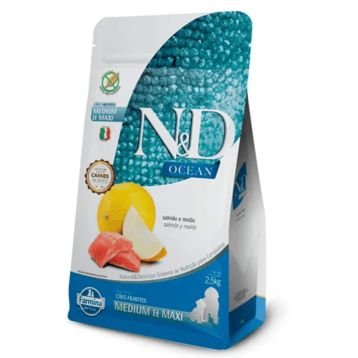 N&D Ocean Perro Cachorro Mediano/ Maxi Salmon 2,5kg 1