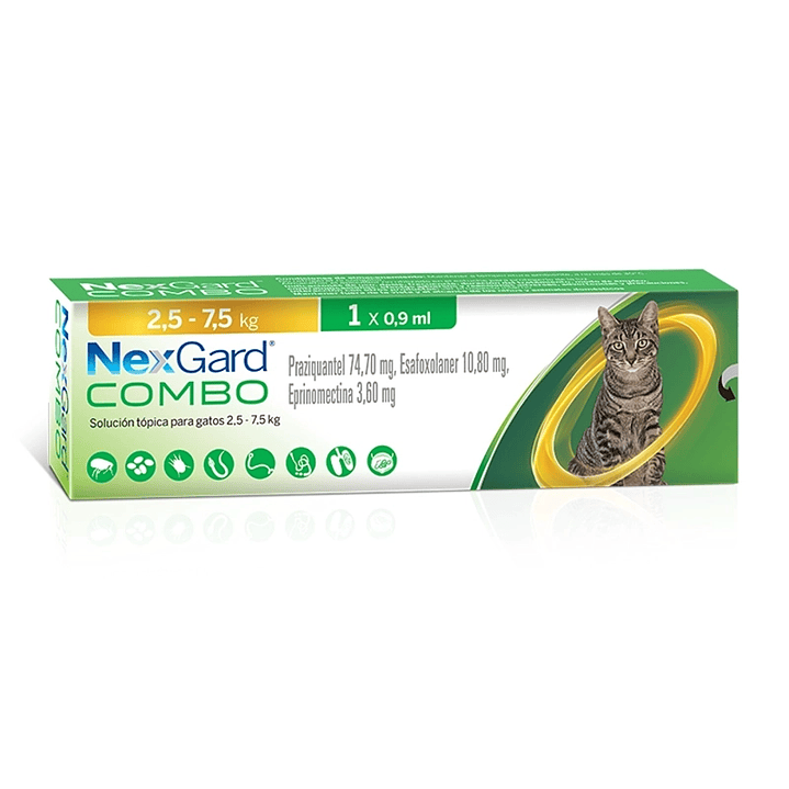 NEXGARD COMBO 1 Pipeta Gato de 2,5 A 7,5 KG  1