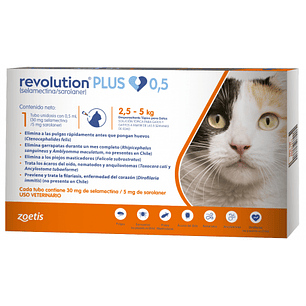 REVOLUTION PLUS 1 pipeta 0.5ml - Gatos de 2.5 a 5 kg 