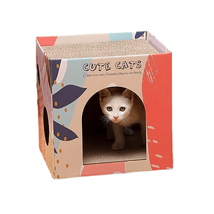Cute Cat Casa Carton Rascador para Gato