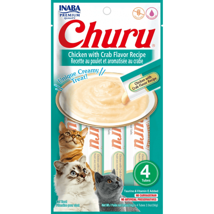Churu Gato Receta Pollo con Cangrejo – 4 Tubos de 14 gr c/u 1