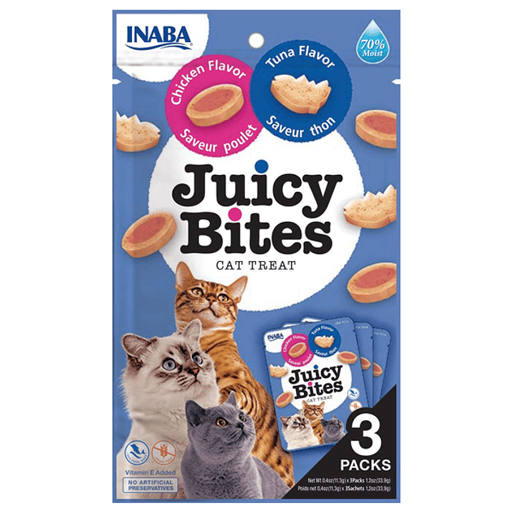 INABA Gato Juicy Bites POLLO-ATUN 3 Sachet x 11,3 gr c/u    1