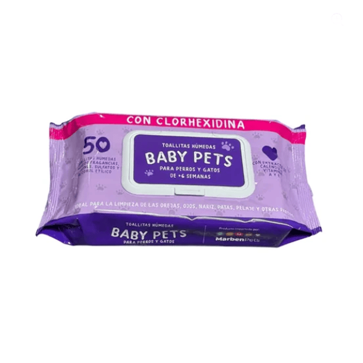 Toallas Húmedas Antibacterial con Clorhexidina al 0,02% Perros Gatos 50 Und 1