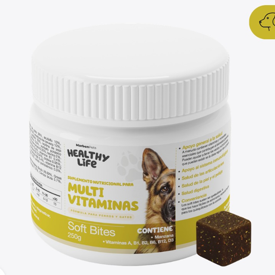 Healthy Life Multivitamina Masticables Canino 250 gr  1
