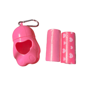 Porta Bolsas Marben Rosa c/rollos de bolsas + rollos de recarga