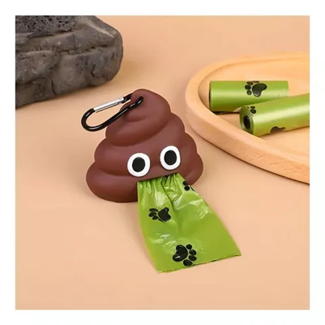 Porta Bolsas Emoji + bolsa repuesto (dispensador bolsas) 1