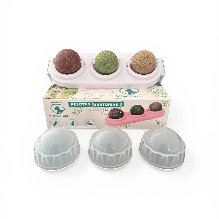 WONDER CAT - PACK 3 Bolas giratoria catnip 1