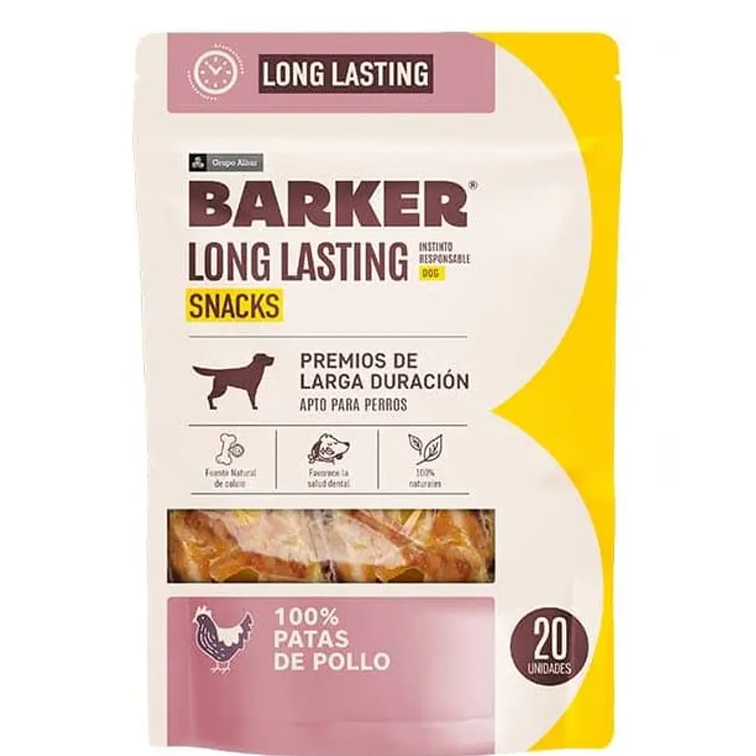 BARKER Long Lasting 20 Unidades Patas de Pollo (SNACK Deshidratado 100% Natural para perro) 1