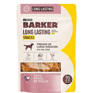 BARKER Long Lasting 20 Unidades Patas de Pollo (SNACK Deshidratado 100% Natural para perro)