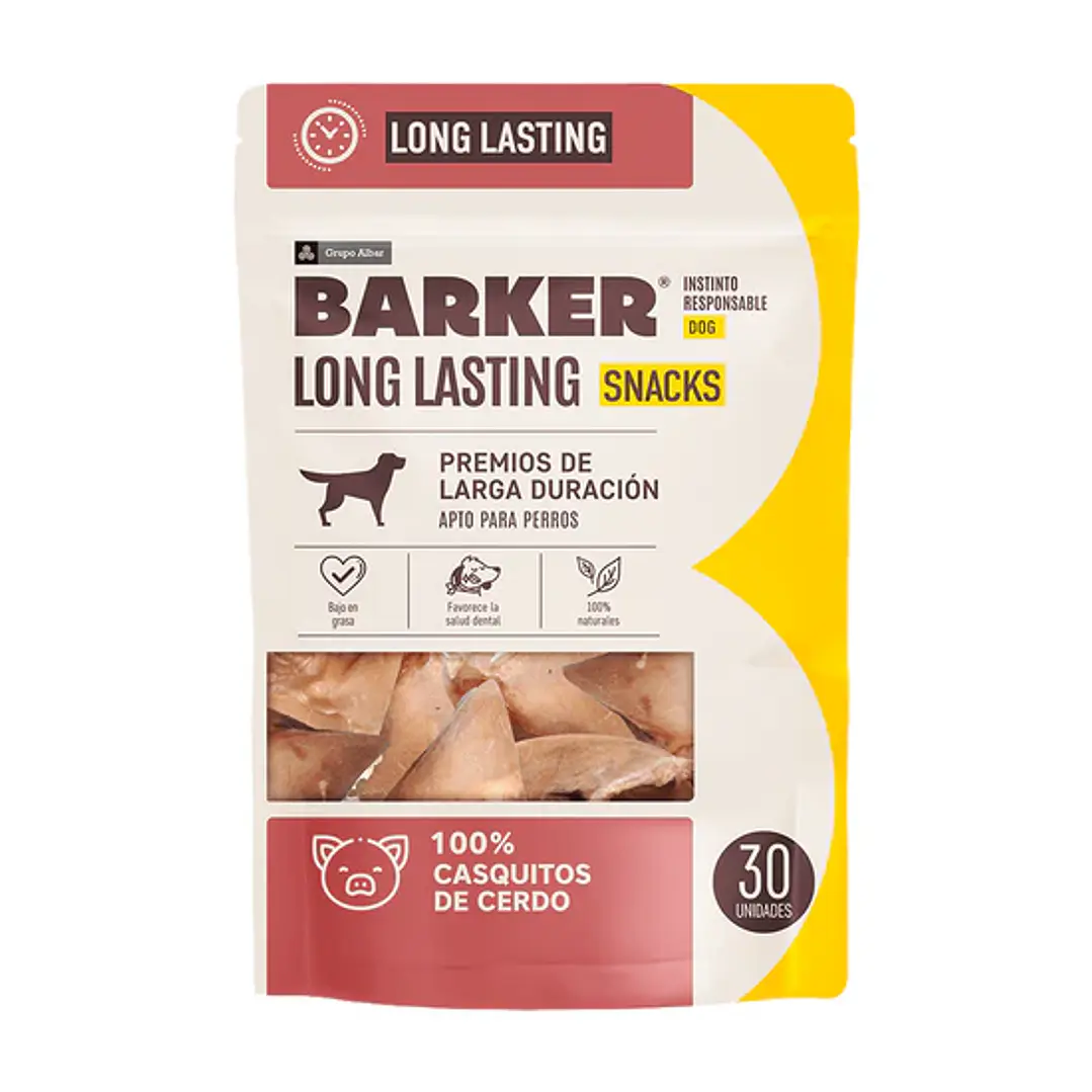 BARKER long Lasting Casquitos de Cerdo 30 Und (SNACK Deshidratado 100% Natural para perro) 1