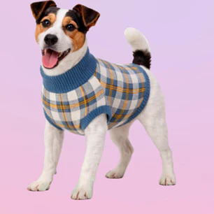 Suéter Tejido Cuadro para Mascota - Talla XXS