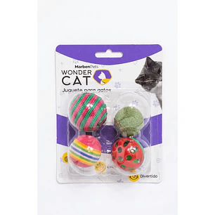 WONDER CAT – Set de 4 Pelotas Surtidas para Gato