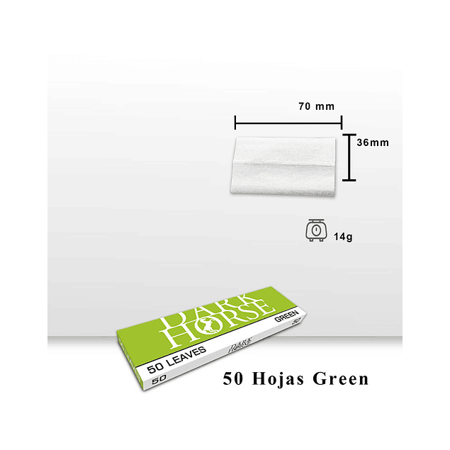 Papelillo Dark Horse Green Nº1  Caja de 50