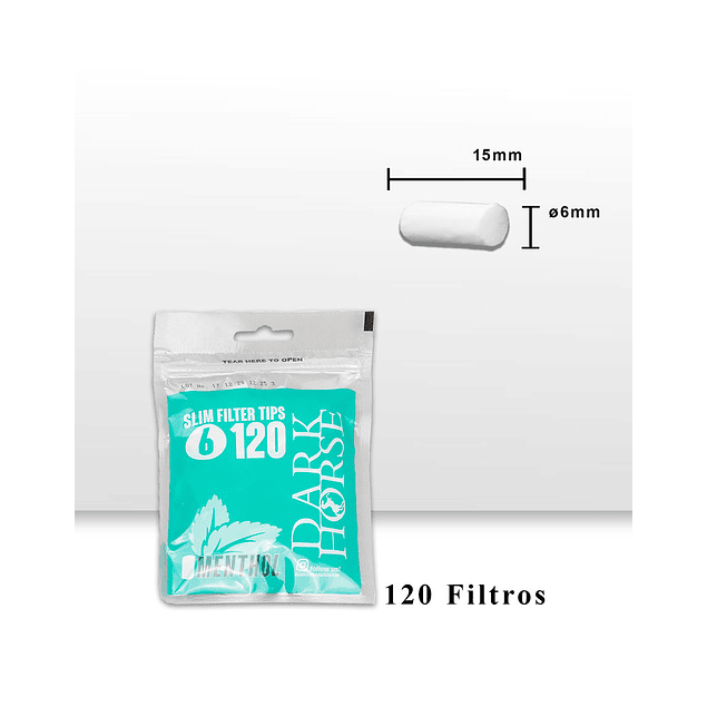 Dark Horse Filtro Regular 120 Slim Menthol 