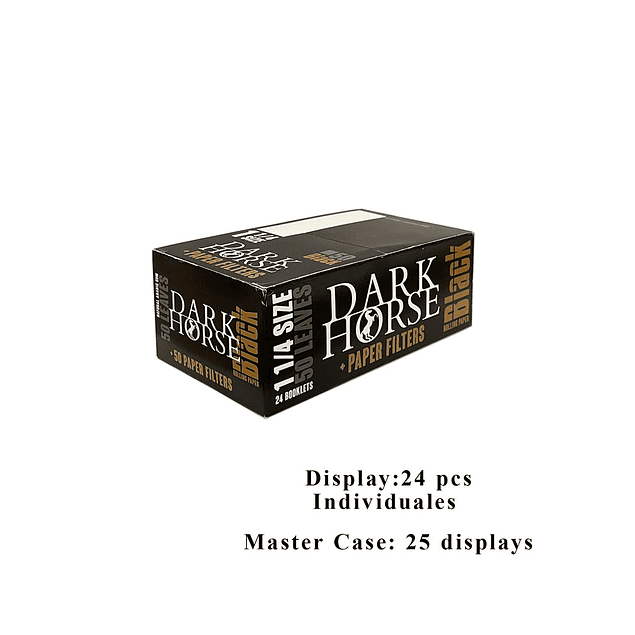Dark Horse Black 1 1/4 + Tips X caja de 24