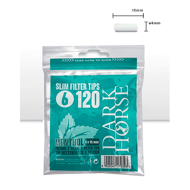 Dark Horse Filtro  120 Slim Menthol 