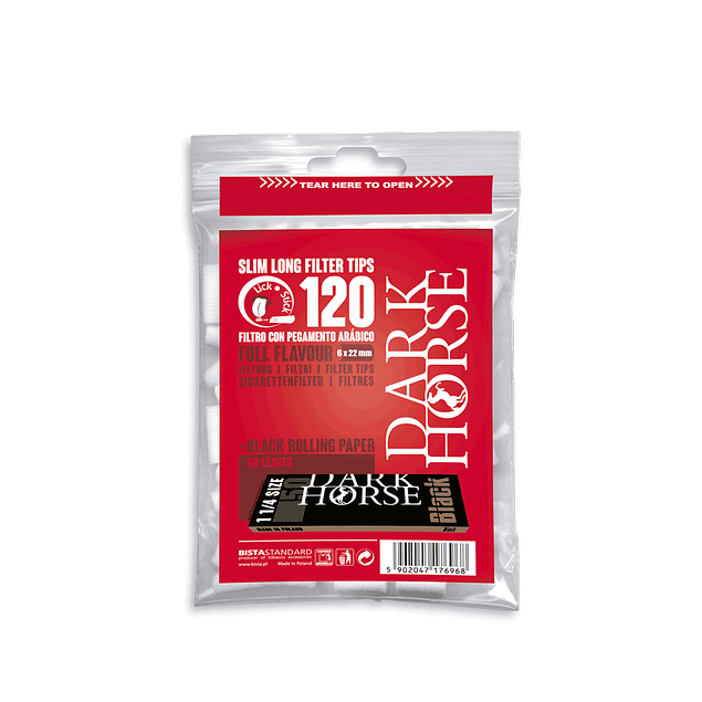 Filtro Slim Long Engomado 120 unidades + Papel Black 