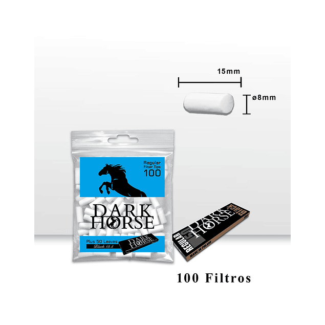Dark Horse Filtro Regular 100 un + Papelillo Black 