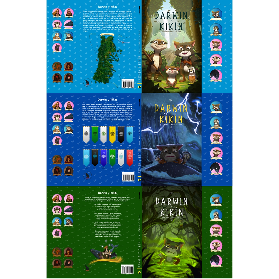 Darwin y Kikín colección completa - Firmados (3 libros + 1 póster + 1 mapa ilustrado)  4