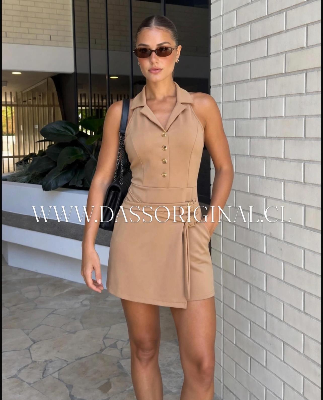 Vestido Short Blaser Caramel