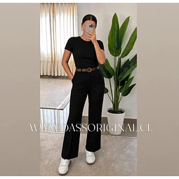 Pack Atelier Pantalón sastrero + Polera Basic + Cinturón 
