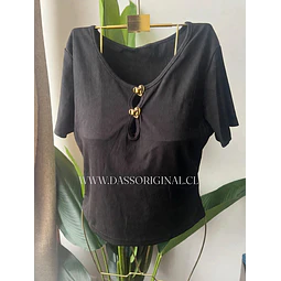 Polera corazones dorado Botánico 