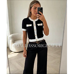 Cardigan botánico negro 