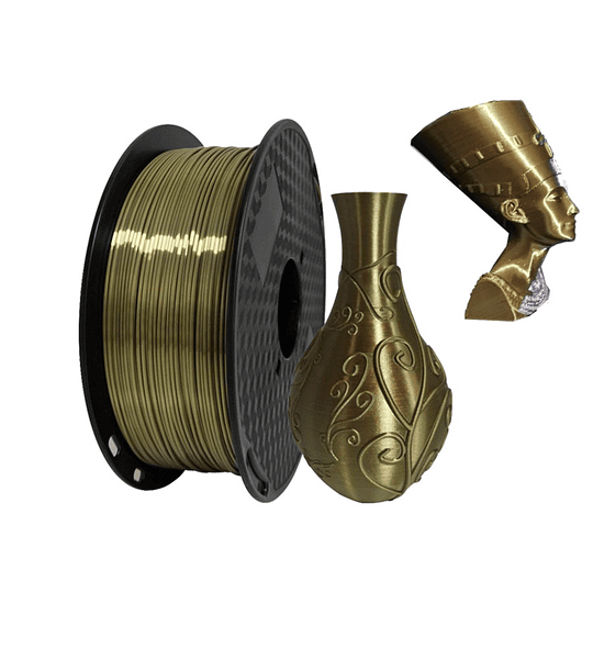 Filamentos PLA Metal Seda, Acabado Metalizado Brillante CC3D - Oro Antiguo 1KG