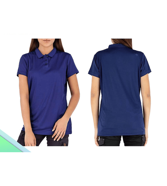 POLERA COOLDRY QUEBEC MANGA CORTA MUJER AZUL