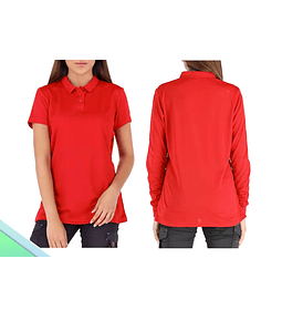 POLERA COOLDRY QUEBEC MANGA CORTA MUJER ROJO