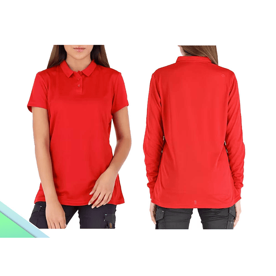 POLERA COOLDRY QUEBEC MANGA CORTA MUJER ROJO