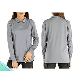 POLERA COOLDRY QUEBEC MANGA LARGA MUJER GRIS