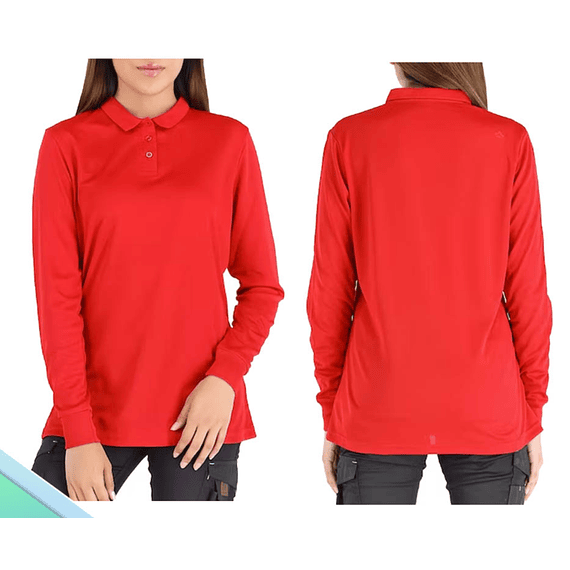 POLERA COOLDRY QUEBEC MANGA LARGA MUJER ROJO